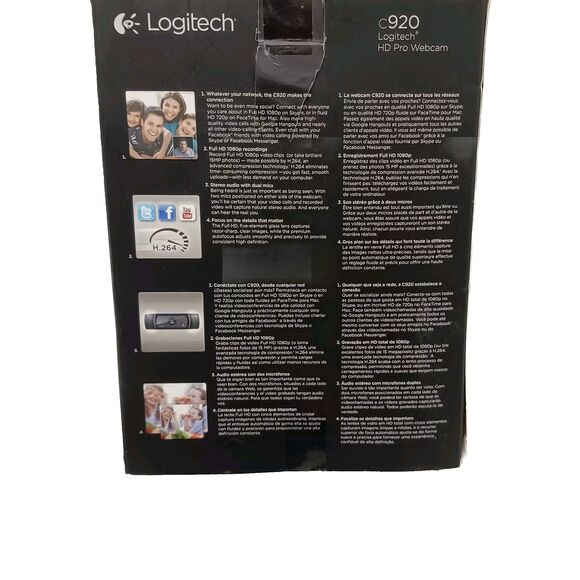 Logitech C920 HD Pro Webcam Black & Insignia USB Microphone Set Open Box Great! - Picture 13 of 16